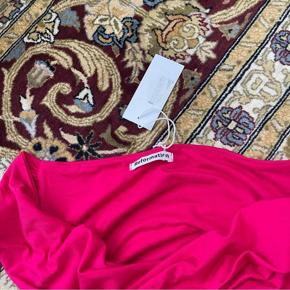 Reformation Ruched Pink Dress NWT - Picture 9 of 9